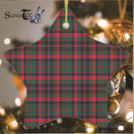 Cumming Hunting Modern Tartan Ornament Star Ornament, Christmas Star Decorations, ceramic ornament, Plaid Star Ceramic Ornament, Christmas Ornament Decorations Gift