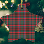 Cumming Hunting Modern Tartan Ornament Star Ornament, Christmas Star Decorations, ceramic ornament, Plaid Star Ceramic Ornament, Christmas Ornament Decorations Gift