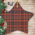 Cumming Hunting Weathered Tartan Ornament Star Ornament, Christmas Star Decorations, ceramic ornament, Plaid Star Ceramic Ornament, Christmas Ornament Decorations Gift