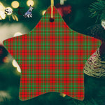 Cumming Tartan Ornament Star Ornament, Christmas Star Decorations, ceramic ornament, Plaid Star Ceramic Ornament, Christmas Ornament Decorations Gift