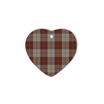 Cunningham Burgundy Dancers Tartan Heart Ornaments, Christmas Tree Ornament, Plaid Christmas Ornaments, Ceramic Heart Christmas Tree Decoration, Christmas Ornament, Plaid Ornament, Tartan Ornament, Buffalo Plaid Ornament