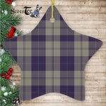 Cunningham Dress Blue Dancers Tartan Ornament Star Ornament, Christmas Star Decorations, ceramic ornament, Plaid Star Ceramic Ornament, Christmas Ornament Decorations Gift
