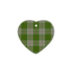 Cunningham Dress Green Dancers Tartan Heart Ornaments, Christmas Tree Ornament, Plaid Christmas Ornaments, Ceramic Heart Christmas Tree Decoration, Christmas Ornament, Plaid Ornament, Tartan Ornament, Buffalo Plaid Ornament