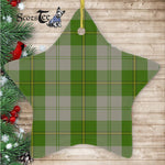 Cunningham Dress Green Dancers Tartan Ornament Star Ornament, Christmas Star Decorations, ceramic ornament, Plaid Star Ceramic Ornament, Christmas Ornament Decorations Gift