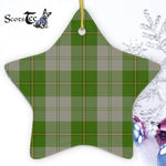 Cunningham Dress Green Dancers Tartan Ornament Star Ornament, Christmas Star Decorations, ceramic ornament, Plaid Star Ceramic Ornament, Christmas Ornament Decorations Gift