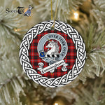 Cunningham Scottish Clan Tartan Crest Badge Plaid Ornament Gift. Christmas Tree Ornament Cunningham Clan Tartan Ornament,  ceramic ornament, personalized christmas ornaments, christmas tree ornaments, christmas door decorations, Plaid Ornament, Tartan Ceramic Ornament