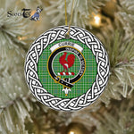 Currie Tartan Ornament,  ceramic ornament, personalized christmas ornaments, christmas tree ornaments, christmas door decorations, Plaid Ornament, Tartan Ceramic Ornament