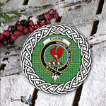 Currie Tartan Ornament,  ceramic ornament, personalized christmas ornaments, christmas tree ornaments, christmas door decorations, Plaid Ornament, Tartan Ceramic Ornament