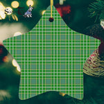 Currie Tartan Ornament Star Ornament, Christmas Star Decorations, ceramic ornament, Plaid Star Ceramic Ornament, Christmas Ornament Decorations Gift