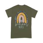 Cute Rainbow Leopard Print School Nurse Back To School Shirt nurse t shirts - Scotstee Shop