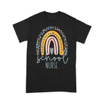 Cute Rainbow Leopard Print School Nurse Back To School Shirt nurse t shirts - Scotstee Shop