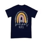 Cute Rainbow Leopard Print School Nurse Back To School Shirt nurse t shirts - Scotstee Shop