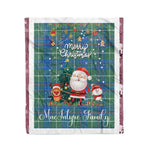 Personalized Gift Tartan Plaid Blanket Clan MacIntyre Hunting Ancient With Funny Santa Snowman Reindeer Merry Christmas Fleece Blanket, Home Living Room, Plaid Blanket, Tartan Blanket, Scottish Blanket, Buffalo fleece blanket, Christmas Blanket