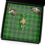 To My Beautiful Soulmate Sunflower Necklace In Your Eyes I Have Found My Home Clan Blane Tartan Jewelry For Girlfriend, Tartan Sunflower Pendant Necklace, Scottish Tartan Jewelry, valentine necklace, necklace girlfriend, necklace for wife, cute necklaces for girlfriend, jewelry for girlfriend, to my soulmate necklace, to my future wife necklace
