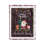 Personalized Gift Tartan Plaid Blanket Clan MacDonald Modern With Funny Santa Snowman Reindeer Merry Christmas Fleece Blanket, Home Living Room, Plaid Blanket, Tartan Blanket, Scottish Blanket, Buffalo fleece blanket, Christmas Blanket