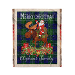 Personalized Gift Plaid Tartan Blanket Clan Oliphant Modern With Moose Lover Xmas Gift Santa Riding Christmas Fleece Blanket