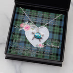 Sea Turtle Necklace Gift for My Beautiful Girlfriend Valentines Necklace Clan MacKay Ancient Tartan Blue Turtle Necklace