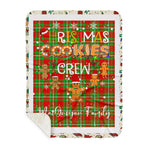 Personalized Gift Tartan Plaid Blanket Clan MacGregor With Christmas Cookie Baking Crew Christmas Gift Sherpa Blanket, tartan sherpa blanket,buffalo plaid sherpa blanket,christmas sherpa blanket,Christmas Throw Blanket,green plaid sherpa blanket,green sherpa blanket