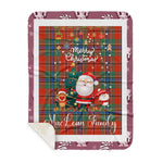 Personalized Gift Tartan Plaid Blanket Clan MacLean Of Duart With Funny Santa Snowman Reindeer Merry Christmas Gift Sherpa Blanket, blue plaid sherpa blanket,blue tartan sherpa blanket,Buchan,buffalo plaid sherpa blanket,christmas sherpa blanket,Christmas Throw Blanket