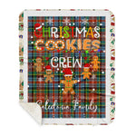 Personalized Gift Tartan Plaid Blanket Clan Caledonia With Christmas Cookie Baking Crew Christmas Gift Sherpa Blanket, tartan sherpa blanket,buffalo plaid sherpa blanket,christmas sherpa blanket,Christmas Throw Blanket,green plaid sherpa blanket,green sherpa blanket