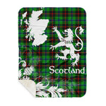 Sherpa Blanket - Tartan Blanket Thistle and Lion Scottish Clan Douglas Green Plaid Blanket, plaid sherpa blanket queen,purple sherpa blanket,queen sherpa blanket,queen size sherpa blanket,red sherpa blanket,scottish tartan blankets,sherpa blanket,sherpa christmas blanket