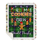Personalized Gift Tartan Plaid Blanket Clan Donald MacDonald With Christmas Cookie Baking Crew Christmas Gift Sherpa Blanket, tartan sherpa blanket,buffalo plaid sherpa blanket,christmas sherpa blanket,Christmas Throw Blanket,green plaid sherpa blanket,green sherpa blanket