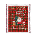 Personalized Gift Tartan Plaid Blanket Clan Prince of Rothesay With Funny Santa Snowman Reindeer Merry Christmas Fleece Blanket, Home Living Room, Plaid Blanket, Tartan Blanket, Scottish Blanket, Buffalo fleece blanket, Christmas Blanket-Recovered