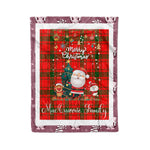 Personalized Gift Tartan Plaid Blanket Clan MacQuarrie Modern With Funny Santa Snowman Reindeer Merry Christmas Fleece Blanket, Home Living Room, Plaid Blanket, Tartan Blanket, Scottish Blanket, Buffalo fleece blanket, Christmas Blanket