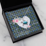 Sea Turtle Necklace Gift for My Beautiful Girlfriend Valentines Necklace Clan Guthrie Modern Tartan Blue Turtle Necklace