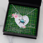 Sea Turtle Necklace Gift for My Beautiful Girlfriend Valentines Necklace Clan MacArthur Tartan Blue Turtle Necklace