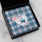 Sea Turtle Necklace Gift for My Beautiful Girlfriend Valentines Necklace Clan Muirhead Blue Tartan Blue Turtle Necklace