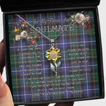 To My Beautiful Soulmate Sunflower Necklace In Your Eyes I Have Found My Home Clan MacRae Hunting Modern Tartan Jewelry For Girlfriend