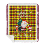 Personalized Gift Tartan Plaid Blanket Clan Jardine Yellow With Funny Santa Snowman Reindeer Merry Christmas Gift Sherpa Blanket, blue plaid sherpa blanket,blue tartan sherpa blanket,Buchan,buffalo plaid sherpa blanket,christmas sherpa blanket,Christmas Throw Blanket