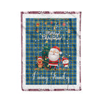 Personalized Gift Tartan Plaid Blanket Clan Laing Hunting With Funny Santa Snowman Reindeer Merry Christmas Fleece Blanket, Home Living Room, Plaid Blanket, Tartan Blanket, Scottish Blanket, Buffalo fleece blanket, Christmas Blanket