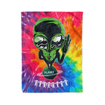 Scotstee Shop - Scotstee Shop Blanket Alien Salute Tie Dye Funny Hippie Fleece Blanket