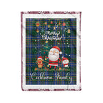 Personalized Gift Tartan Plaid Blanket Clan Cockburn Ancient With Funny Santa Snowman Reindeer Merry Christmas Fleece Blanket, Home Living Room, Plaid Blanket, Tartan Blanket, Scottish Blanket, Buffalo fleece blanket, Christmas Blanket