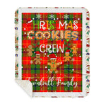 Personalized Gift Tartan Plaid Blanket Clan Turnbull With Christmas Cookie Baking Crew Christmas Gift Sherpa Blanket, tartan sherpa blanket,buffalo plaid sherpa blanket,christmas sherpa blanket,Christmas Throw Blanket,green plaid sherpa blanket,green sherpa blanket