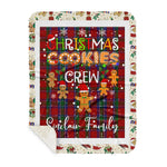 Personalized Gift Tartan Plaid Blanket Clan Sinclair With Christmas Cookie Baking Crew Christmas Gift Sherpa Blanket, tartan sherpa blanket,buffalo plaid sherpa blanket,christmas sherpa blanket,Christmas Throw Blanket,green plaid sherpa blanket,green sherpa blanket