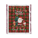 Personalized Gift Tartan Plaid Blanket Clan Boyd With Funny Santa Snowman Reindeer Merry Christmas Fleece Blanket, Home Living Room, Plaid Blanket, Tartan Blanket, Scottish Blanket, Buffalo fleece blanket, Christmas Blanket