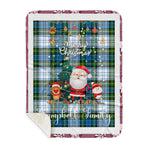 Personalized Gift Tartan Plaid Blanket Clan Campbell Dress With Funny Santa Snowman Reindeer Merry Christmas Gift Sherpa Blanket, blue plaid sherpa blanket,blue tartan sherpa blanket,Buchan,buffalo plaid sherpa blanket,christmas sherpa blanket,Christmas Throw Blanket