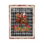 Personalized Gift Plaid Tartan Blanket Clan Troup With Moose Lover Xmas Gift Santa Riding Christmas Fleece Blanket