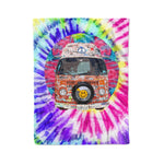 Scotstee Shop - Scotstee Shop Blanket Groovy Hippie Van Neon Rainbow Tie Dye Watercolor Hippie Fleece Blanket