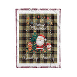 Personalized Gift Tartan Plaid Blanket Clan Dunlop Hunting With Funny Santa Snowman Reindeer Merry Christmas Fleece Blanket, Home Living Room, Plaid Blanket, Tartan Blanket, Scottish Blanket, Buffalo fleece blanket, Christmas Blanket