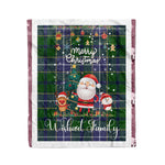 Personalized Gift Tartan Plaid Blanket Clan Wishart Hunting With Funny Santa Snowman Reindeer Merry Christmas Fleece Blanket, Home Living Room, Plaid Blanket, Tartan Blanket, Scottish Blanket, Buffalo fleece blanket, Christmas Blanket