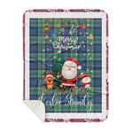 Personalized Gift Tartan Plaid Blanket Clan Leslie Hunting Ancient With Funny Santa Snowman Reindeer Merry Christmas Gift Sherpa Blanket, blue plaid sherpa blanket,blue tartan sherpa blanket,Buchan,buffalo plaid sherpa blanket,christmas sherpa blanket,Christmas Throw Blanket