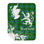 Sherpa Blanket - Tartan Blanket Thistle and Lion Scottish Clan Henderson Ancient Plaid Blanket, plaid sherpa blanket queen,purple sherpa blanket,queen sherpa blanket,queen size sherpa blanket,red sherpa blanket,scottish tartan blankets,sherpa blanket,sherpa christmas blanket