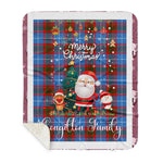 Personalized Gift Tartan Plaid Blanket Clan Congilton With Funny Santa Snowman Reindeer Merry Christmas Gift Sherpa Blanket, blue plaid sherpa blanket,blue tartan sherpa blanket,Buchan,buffalo plaid sherpa blanket,christmas sherpa blanket,Christmas Throw Blanket