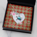 Sea Turtle Necklace Gift for My Beautiful Girlfriend Valentines Necklace Clan Chattan Tartan Blue Turtle Necklace