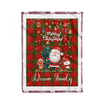 Personalized Gift Tartan Plaid Blanket Clan Dewar With Funny Santa Snowman Reindeer Merry Christmas Fleece Blanket, Home Living Room, Plaid Blanket, Tartan Blanket, Scottish Blanket, Buffalo fleece blanket, Christmas Blanket