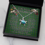 Sea Turtle Necklace To My Beautiful Soulmate Necklace In Your Eyes I Have Found My Home Clan Kennedy Hunting Tartan Blue Turtle Necklace